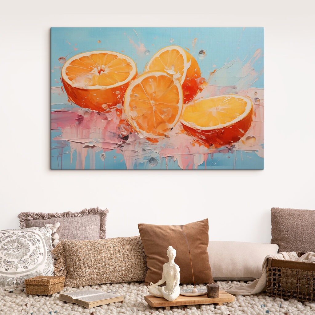 Group of oranges cut in half