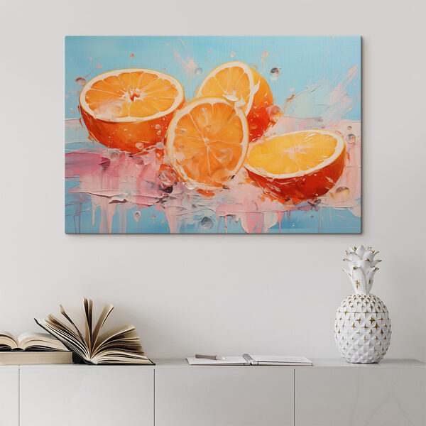 Group of oranges cut in half