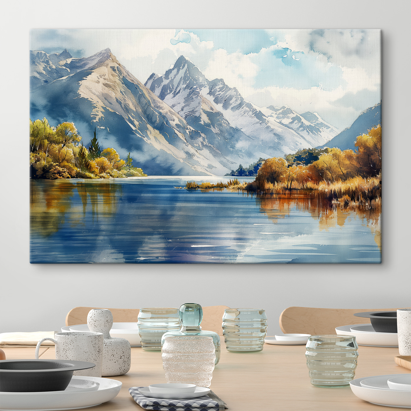 Water with mountains in the background