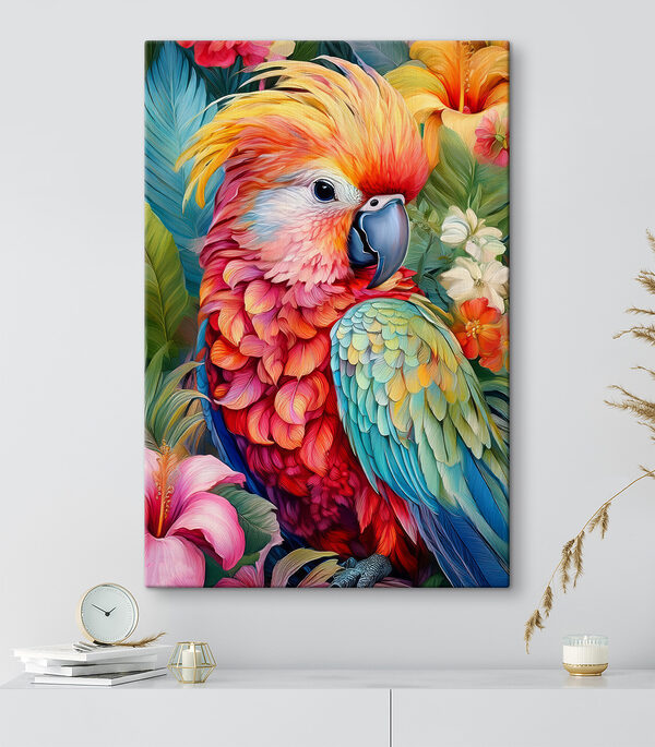 Cuadros Cuadros Pájaro de colores con plumas (SKU: s40712)