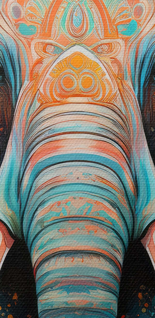 An elephant with colorful paint splatters An elephant with colorful paint splatters