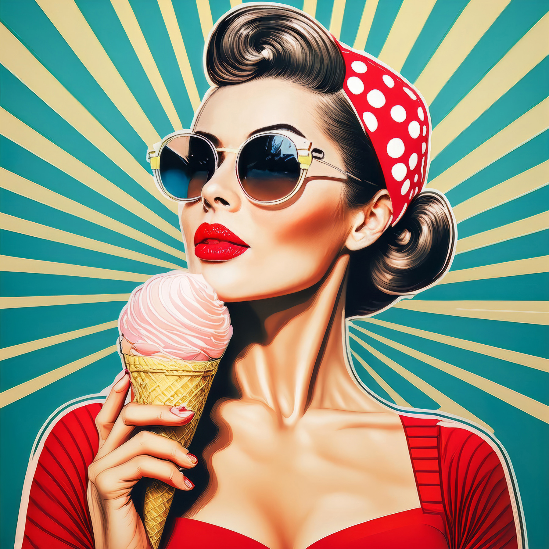 Woman holding an ice cream cone Woman holding an ice cream cone