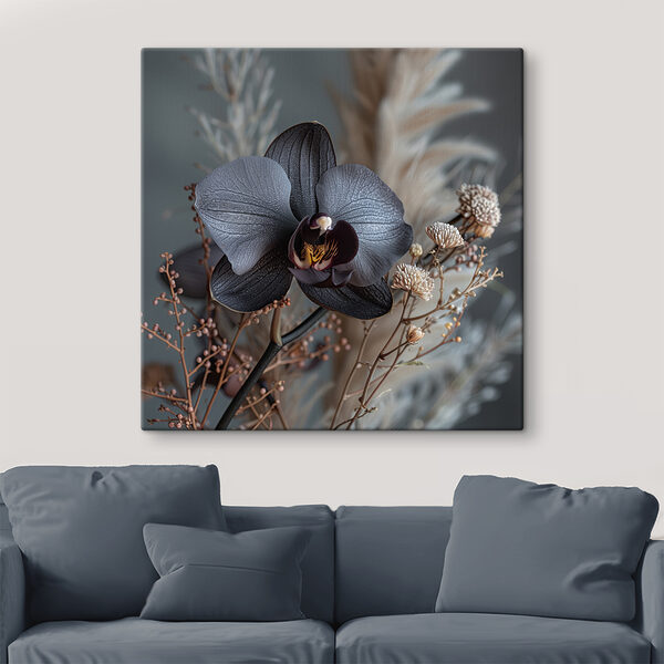 Black flower with white flowers Black flower with white flowers