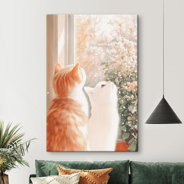 Cuadros Dos gatos mirando por la ventana (SKU: s40670) Cuadros Cuadros Dos gatos mirando por la ventana (SKU: s40670)