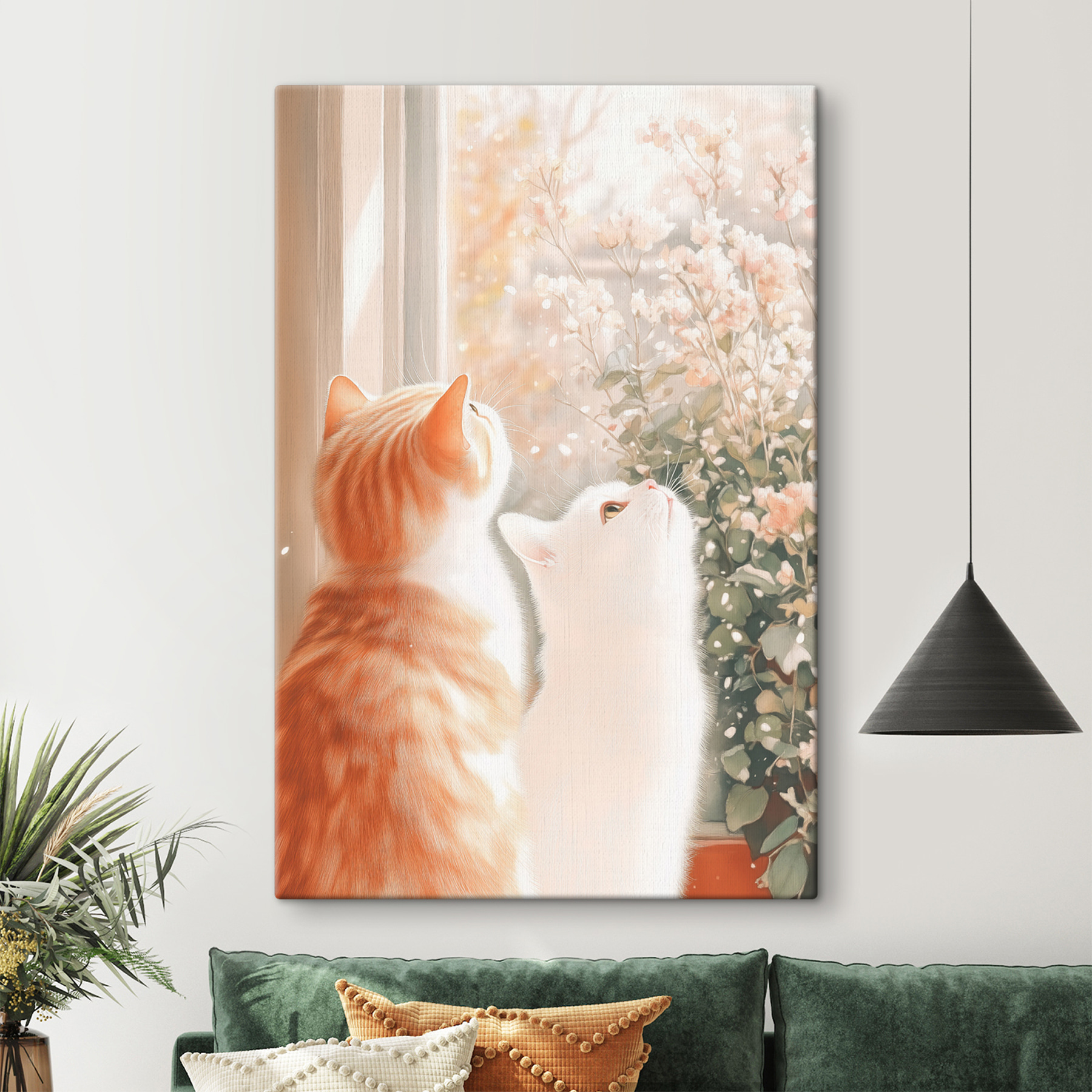 Two cats looking out a window Two cats looking out a window