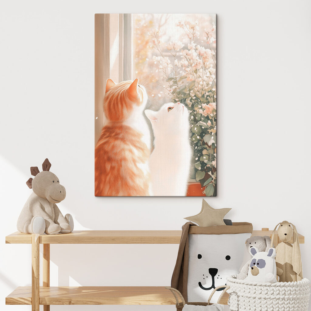 Two cats looking out a window Two cats looking out a window