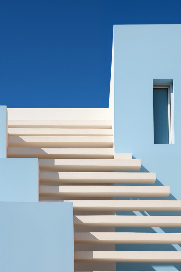 White stairs outside a building White stairs outside a building