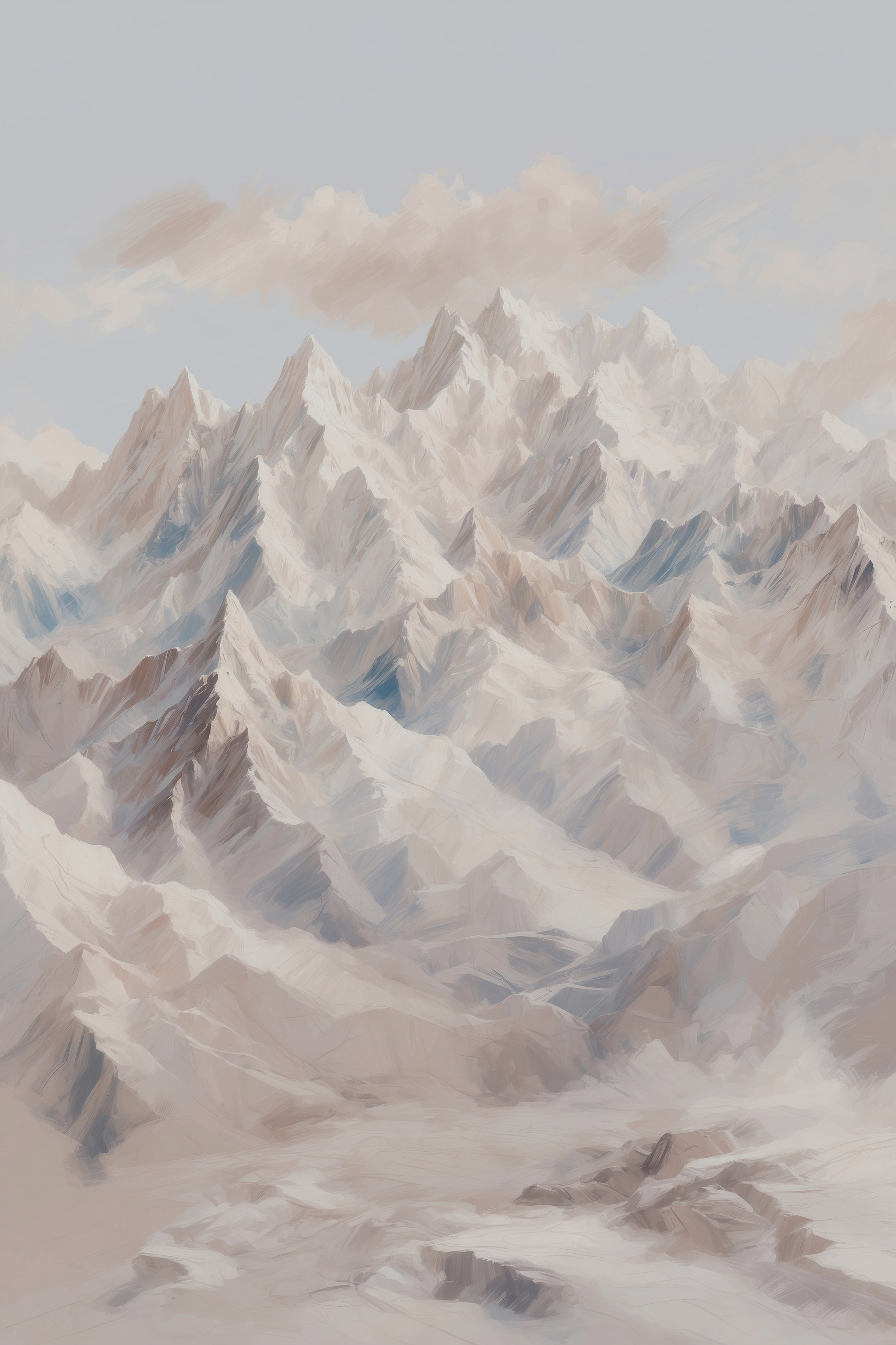 Mountain range with snow Mountain range with snow