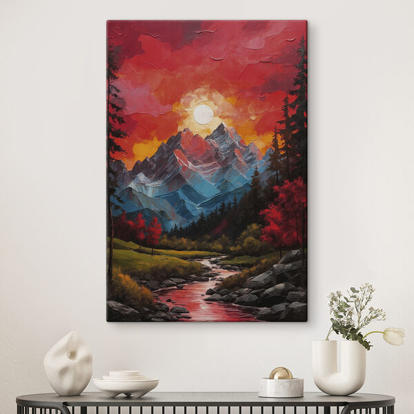 Cuadros Cuadro de una cordillera con árboles y un río (SKU: s40641) Cuadros Cuadros Cuadro de una cordillera con árboles y un río (SKU: s40641)
