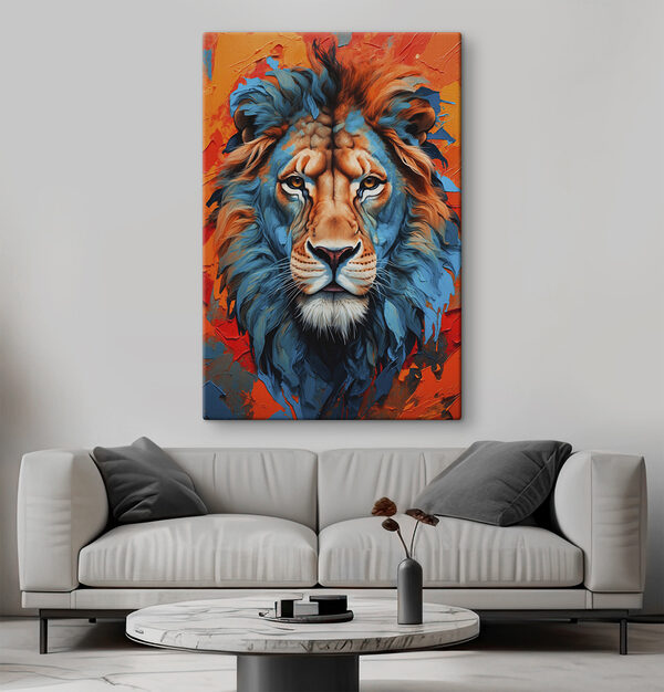 Cuadros Cuadros León de colores con bigotes blancos (SKU: s40645)