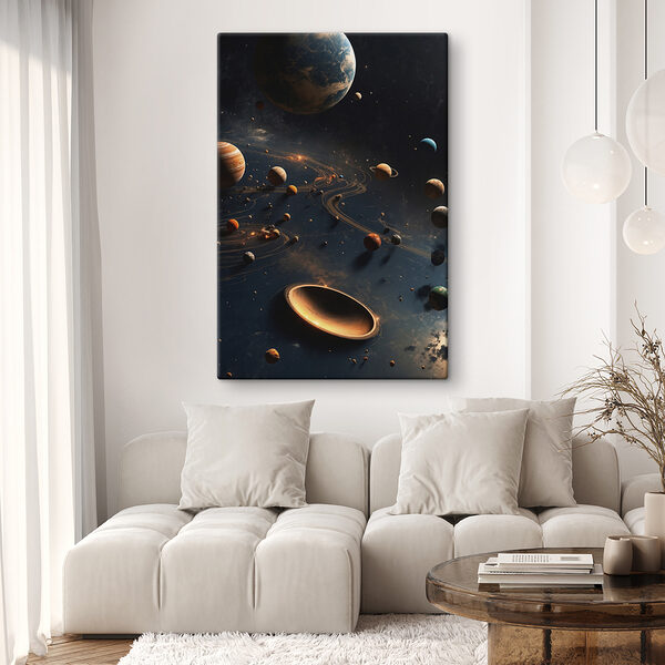 Planets in space with planets and stars Planets in space with planets and stars