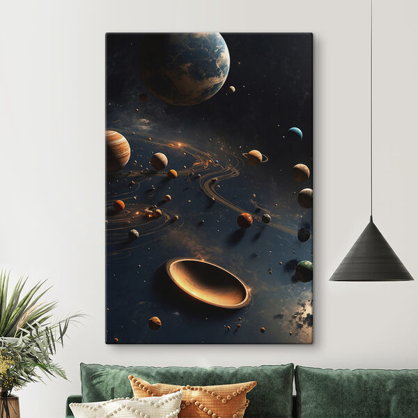 Planets in space with planets and stars Planets in space with planets and stars