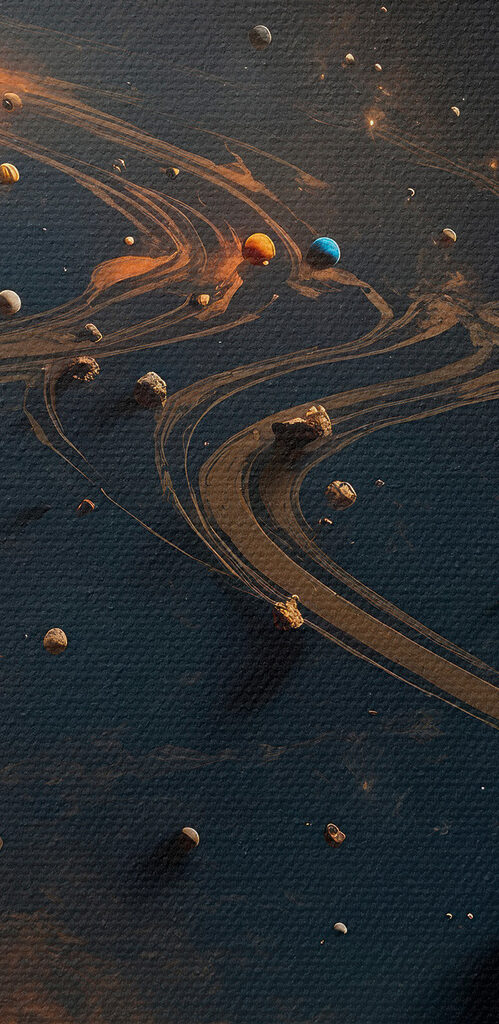 Planets in space with planets and stars Planets in space with planets and stars