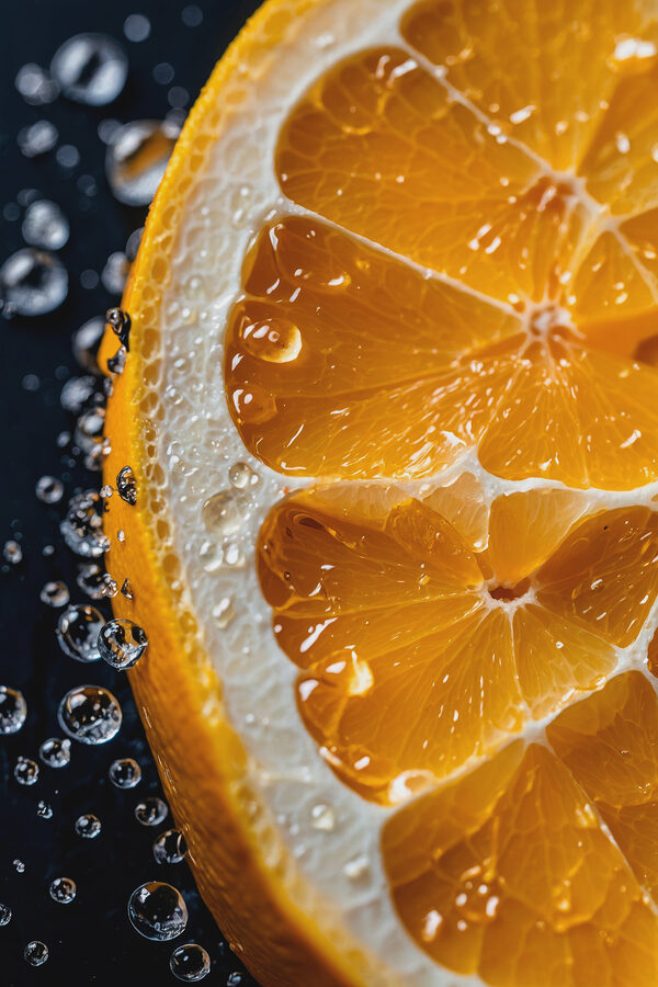 Close up of a slice of orange