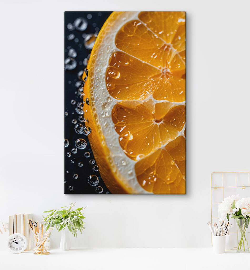 Close up of a slice of orange