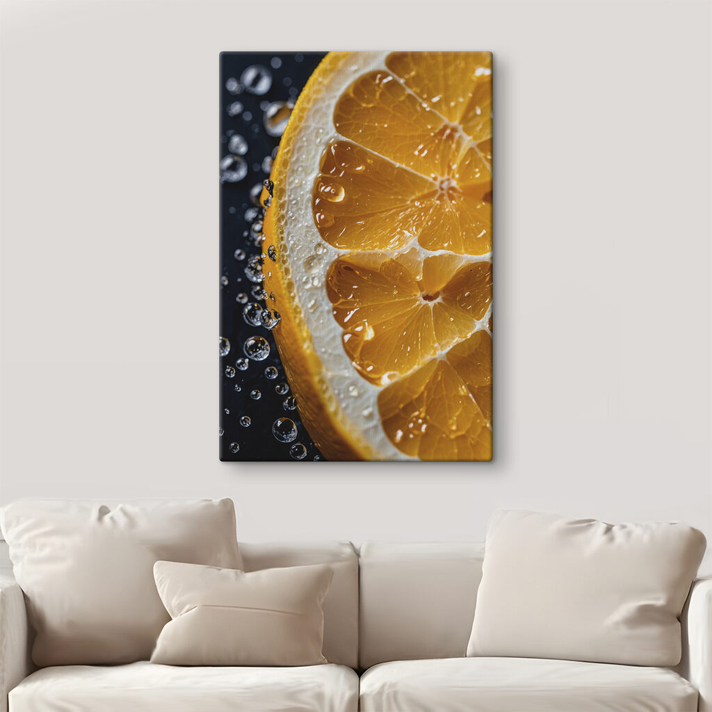 Close up of a slice of orange