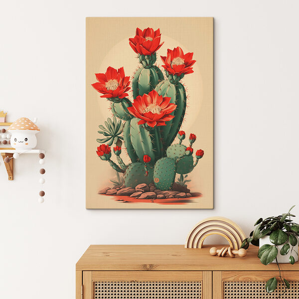 Cuadros Cactus con flores rojas (SKU: s40806) Cuadros Cuadros Cactus con flores rojas (SKU: s40806)