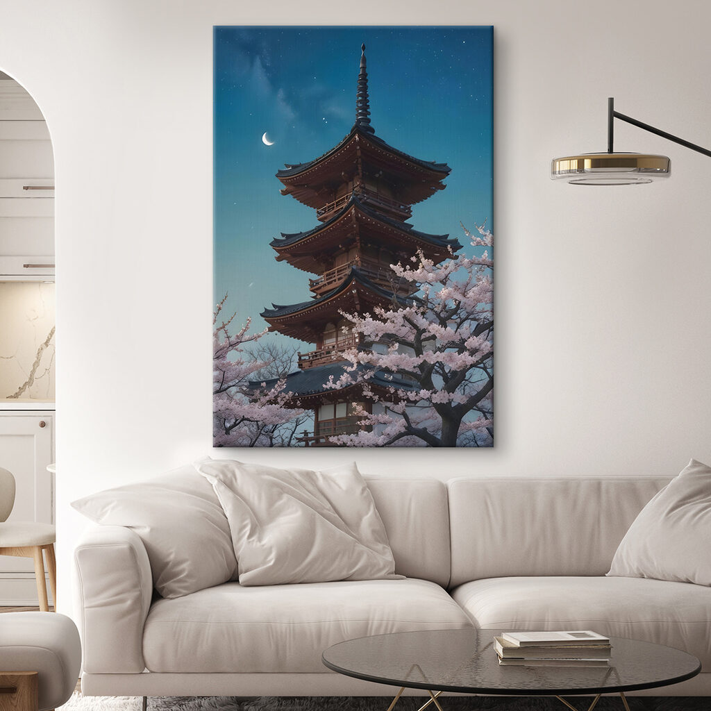 Pagoda with cherry blossoms