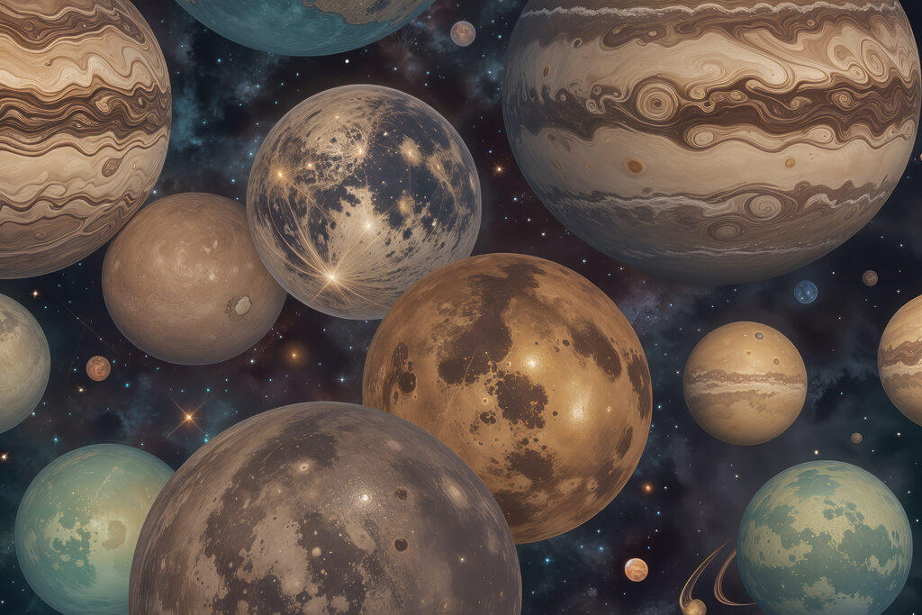 Group of planets in space Group of planets in space