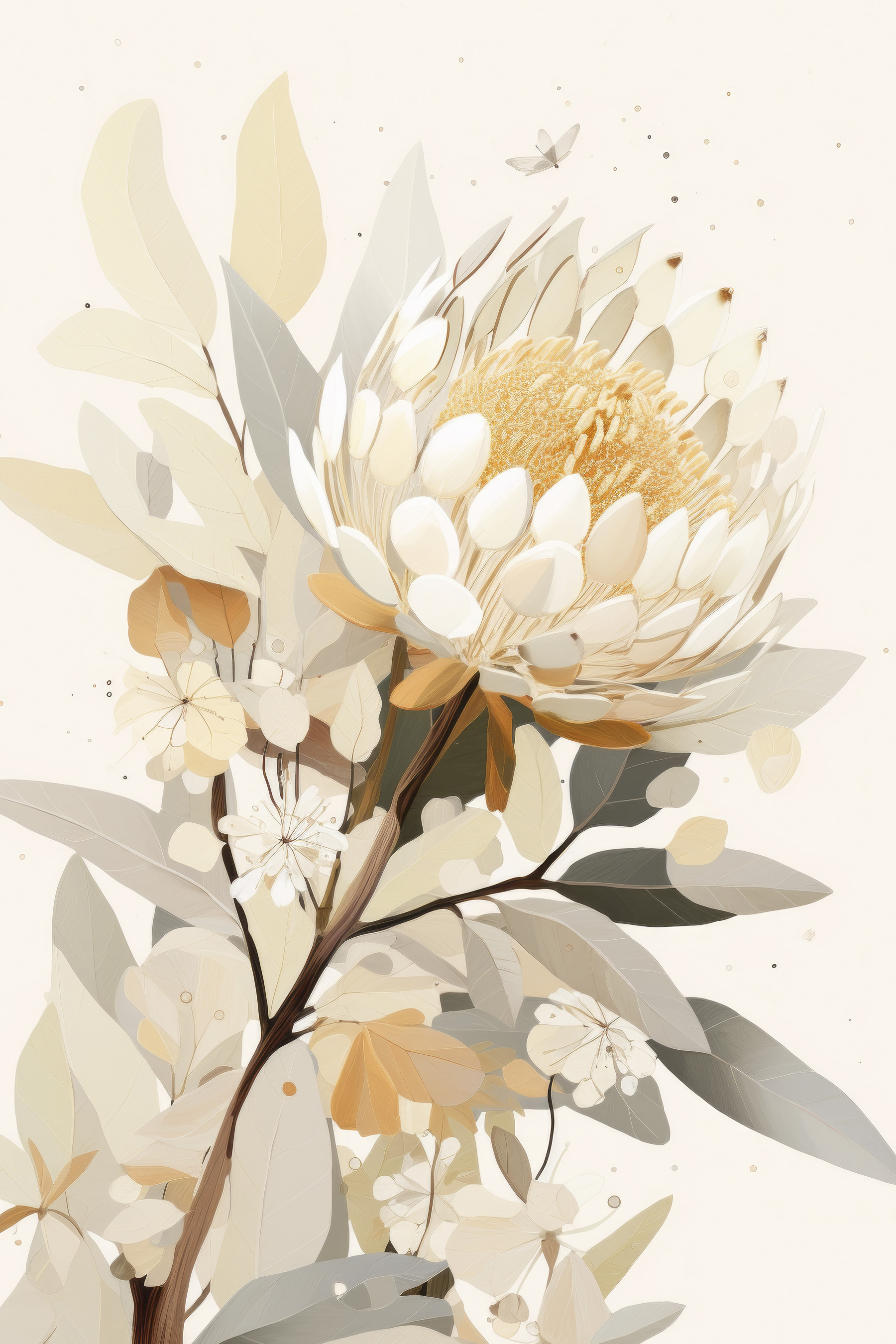 White flower with yellow center White flower with yellow center