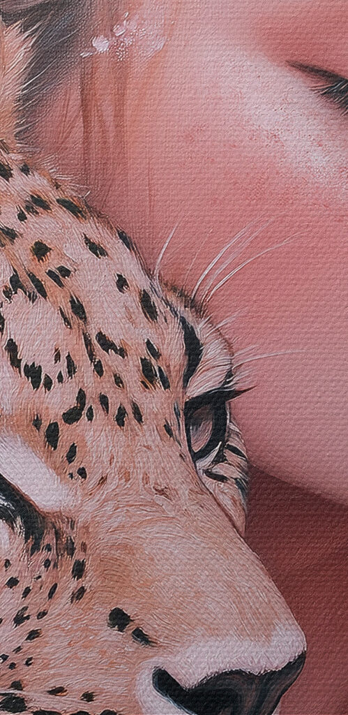Woman with a cheetah Woman with a cheetah