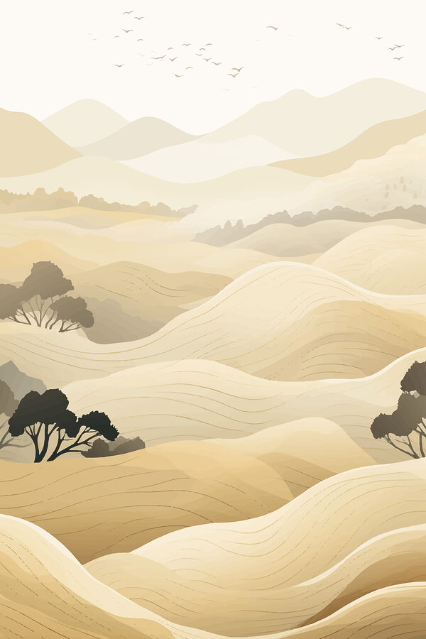 Landscape of hills with trees Landscape of hills with trees