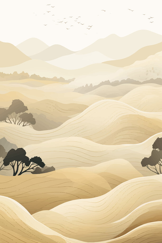 Landscape of hills with trees Landscape of hills with trees