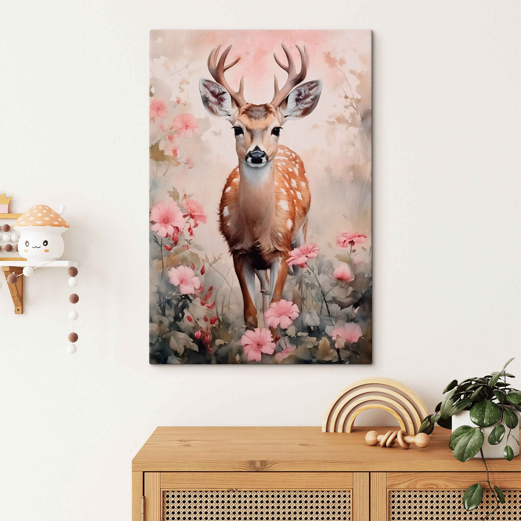 Deer in a field of flowers Deer in a field of flowers