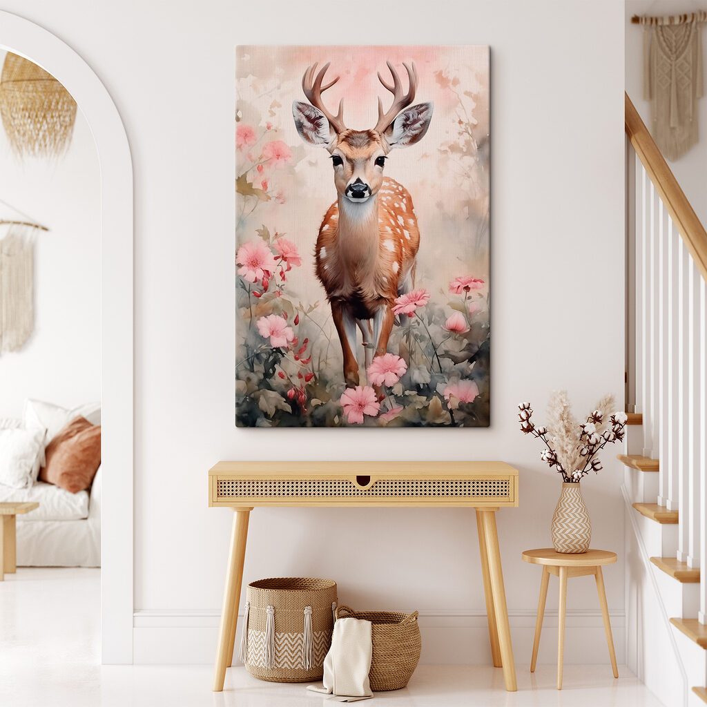 Deer in a field of flowers Deer in a field of flowers