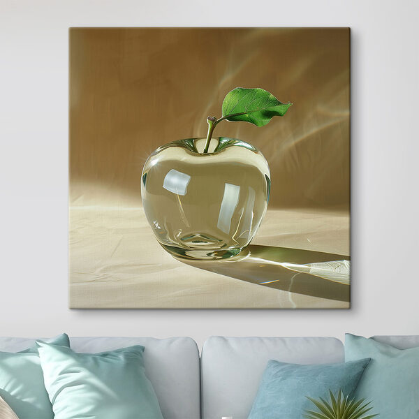 Manzana de cristal con una hoja Cuadros Manzana de cristal con una hoja