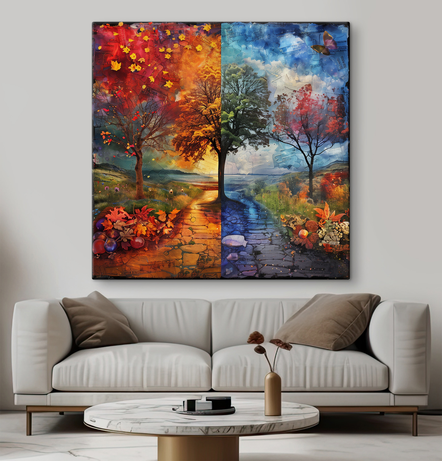 Painting of a tree and a path