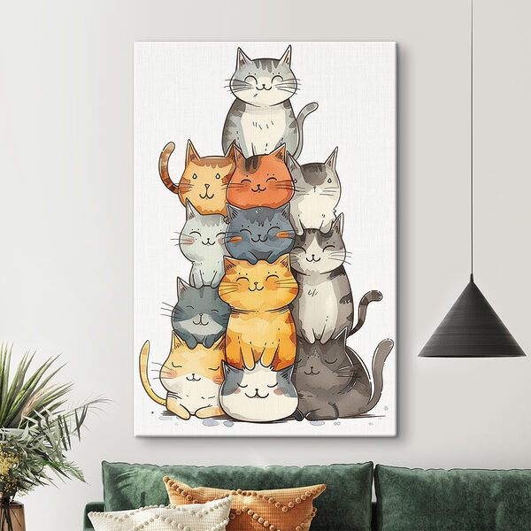 Cuadros Cuadros Grupo de gatos apilados unos encima de otros (SKU: s40926)