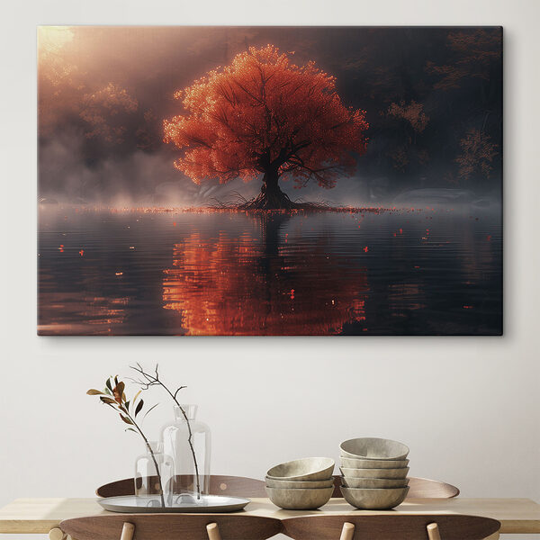 Cuadros Árbol con hojas anaranjadas en un lago (SKU: s40933) Cuadros Cuadros Árbol con hojas anaranjadas en un lago (SKU: s40933)