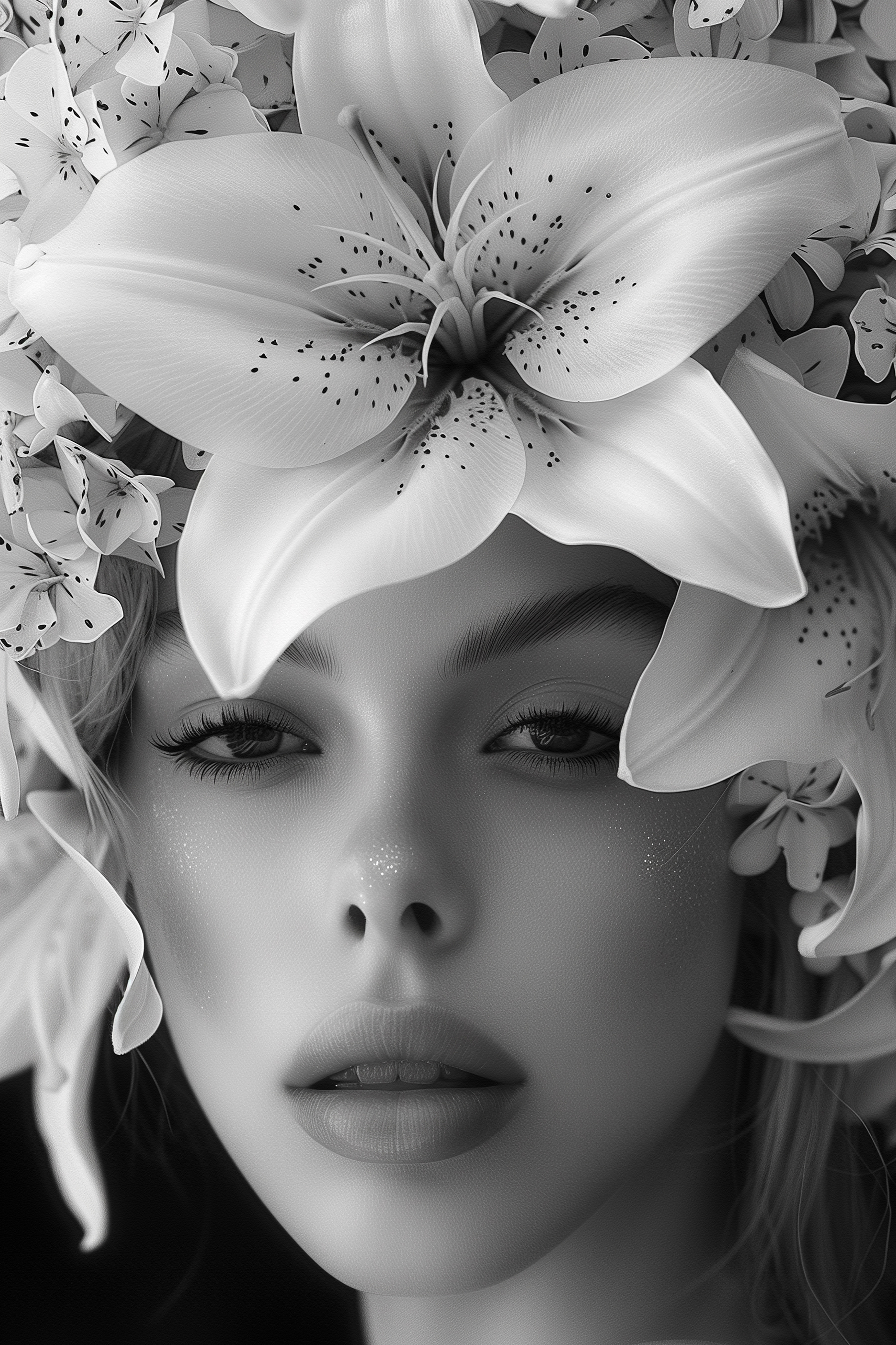 Woman with flowers on her head Woman with flowers on her head