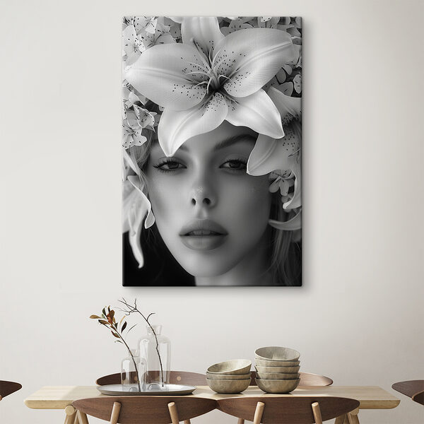 Woman with flowers on her head Woman with flowers on her head