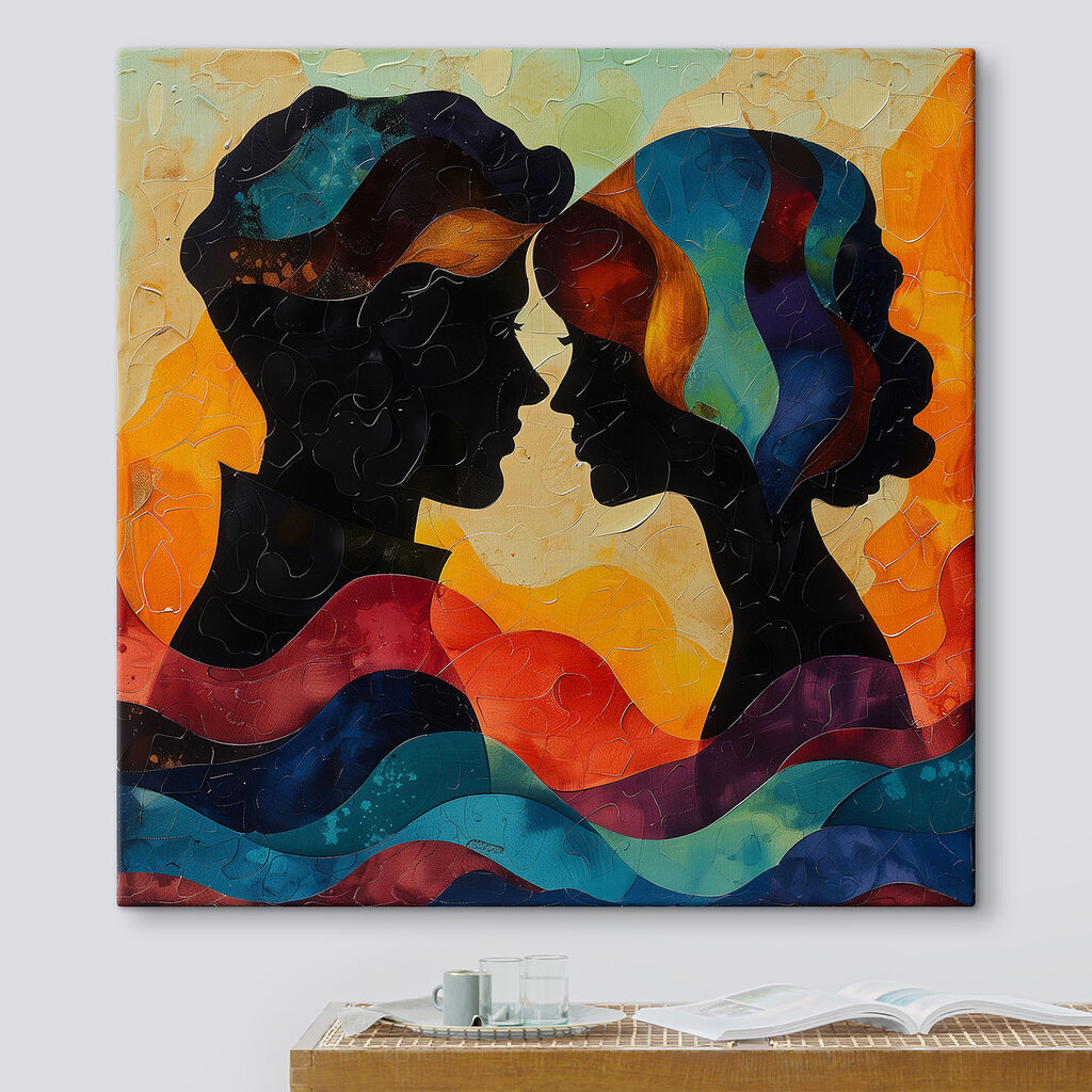Man and woman looking at each other Man and woman looking at each other