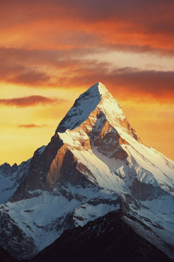Mountain with snow on top Mountain with snow on top