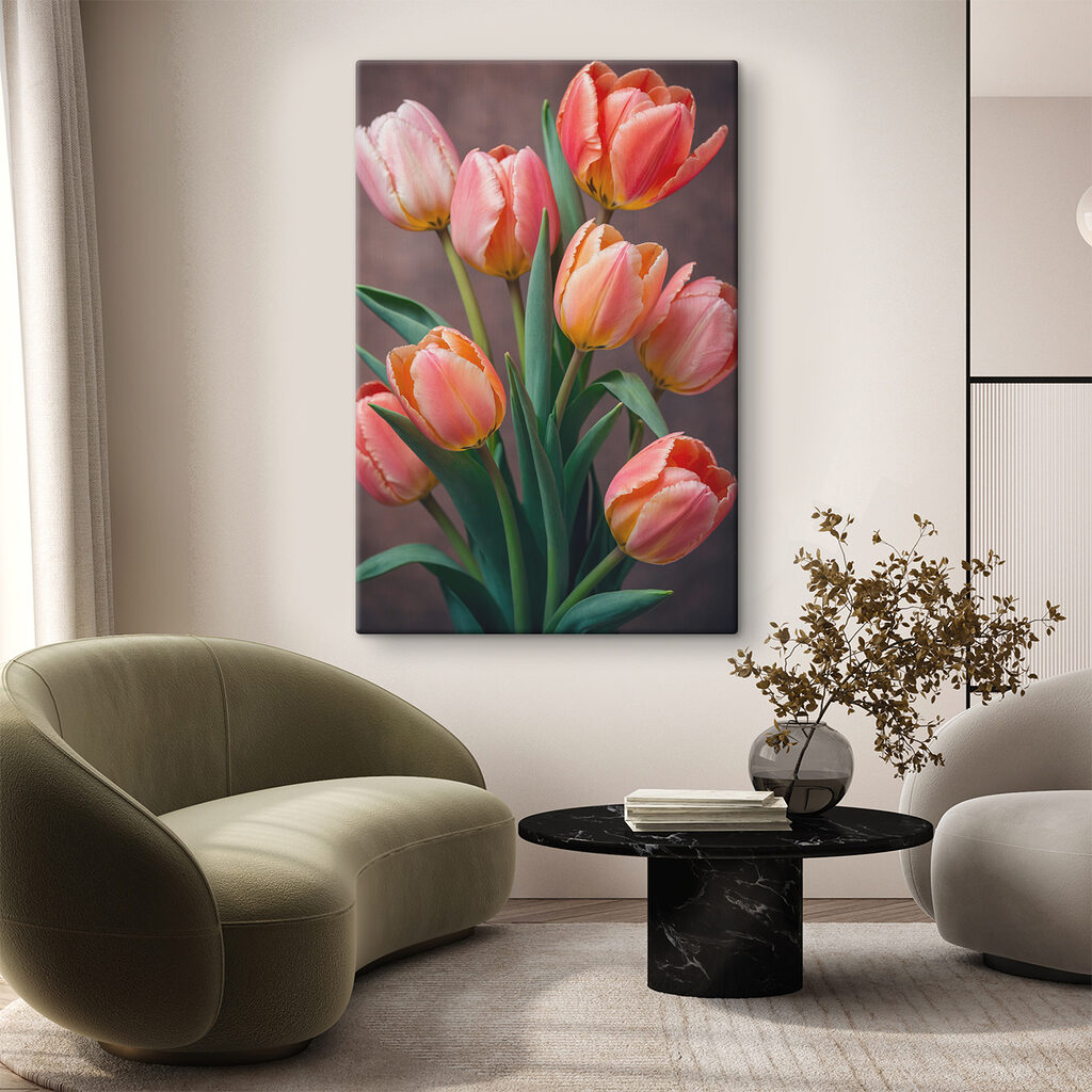 Group of pink and yellow tulips Group of pink and yellow tulips