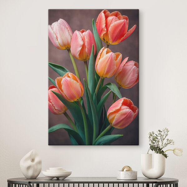 Group of pink and yellow tulips Group of pink and yellow tulips