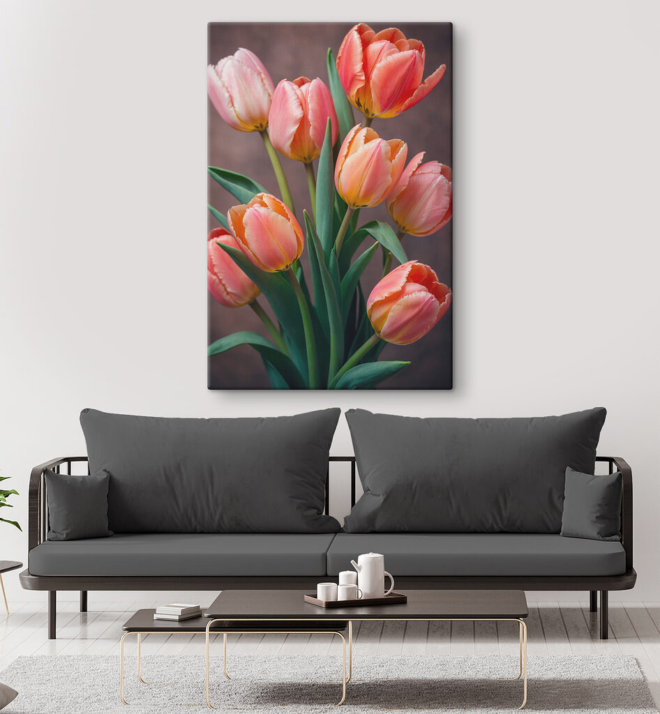 Group of pink and yellow tulips Group of pink and yellow tulips