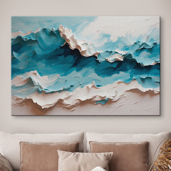 Cuadros Cuadro de una montaña con olas blancas y azules (SKU: s40859) Cuadros Cuadros Cuadro de una montaña con olas blancas y azules (SKU: s40859)