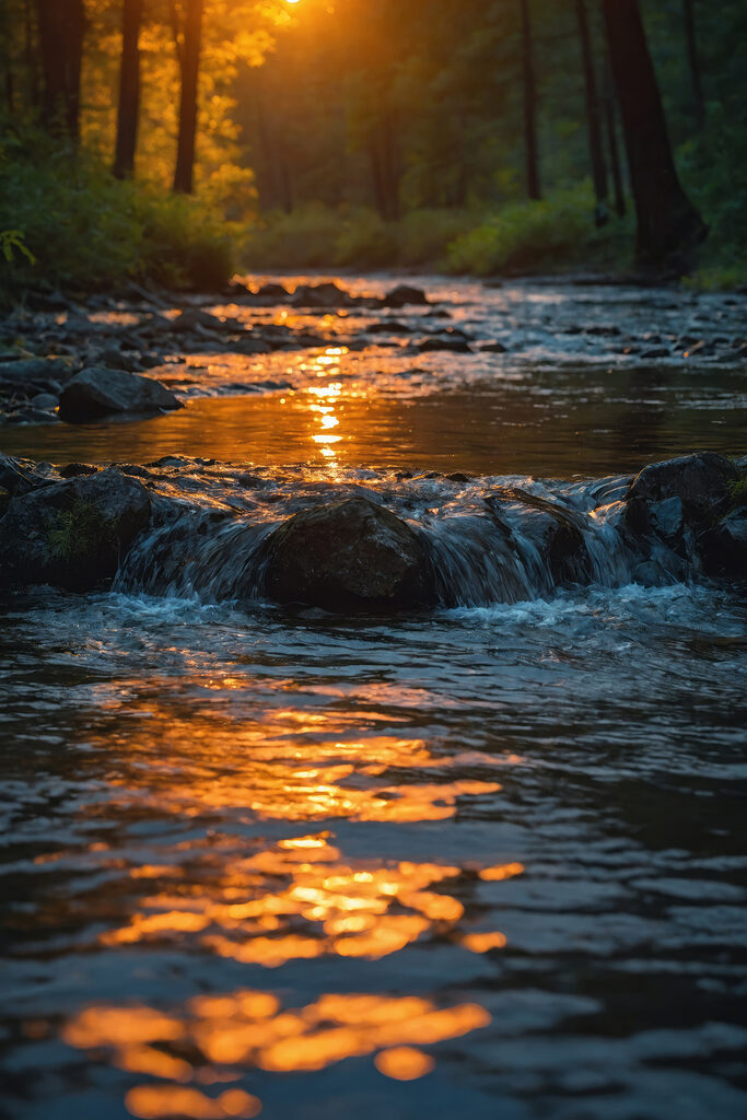 River with rocks and trees in the background