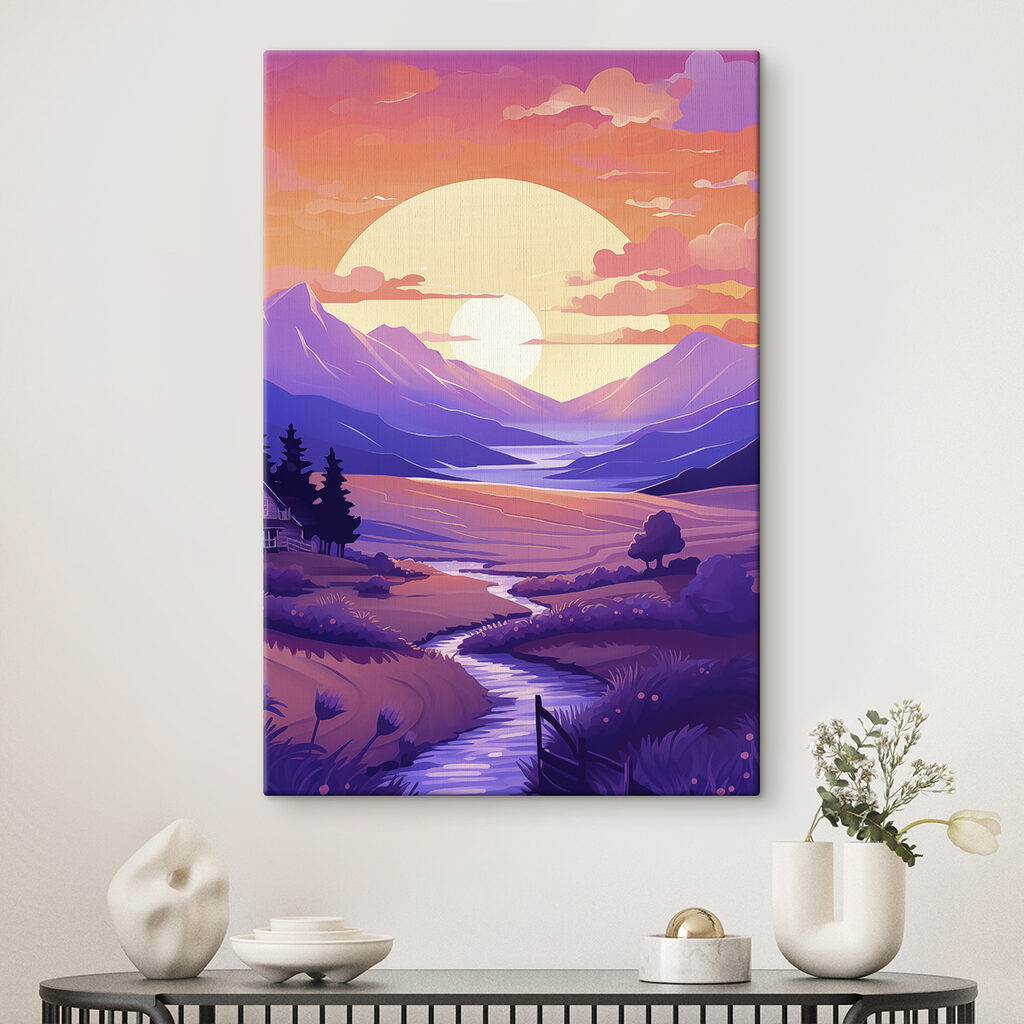 Landscape with a river and mountains Landscape with a river and mountains