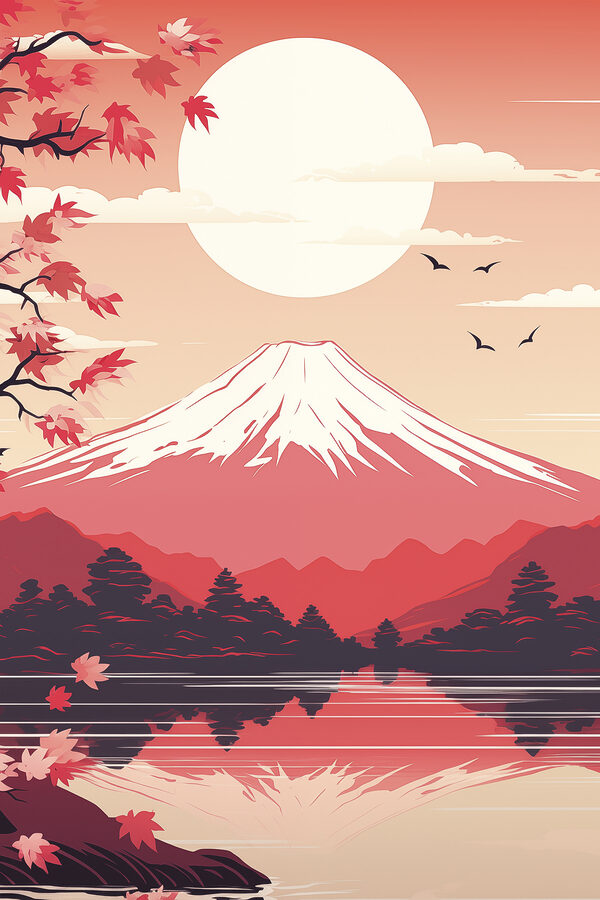 Mountain with trees and a lake Mountain with trees and a lake