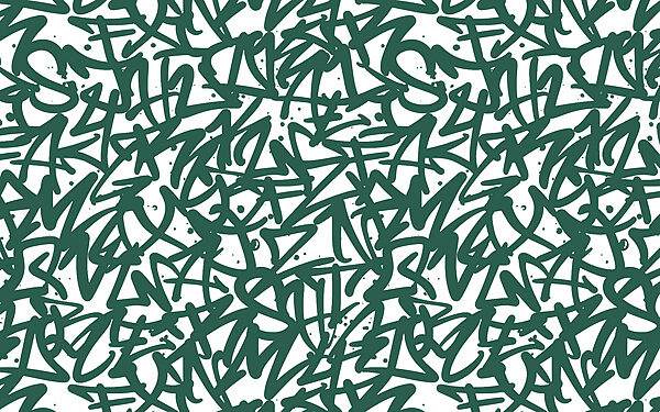 Pattern of green letters