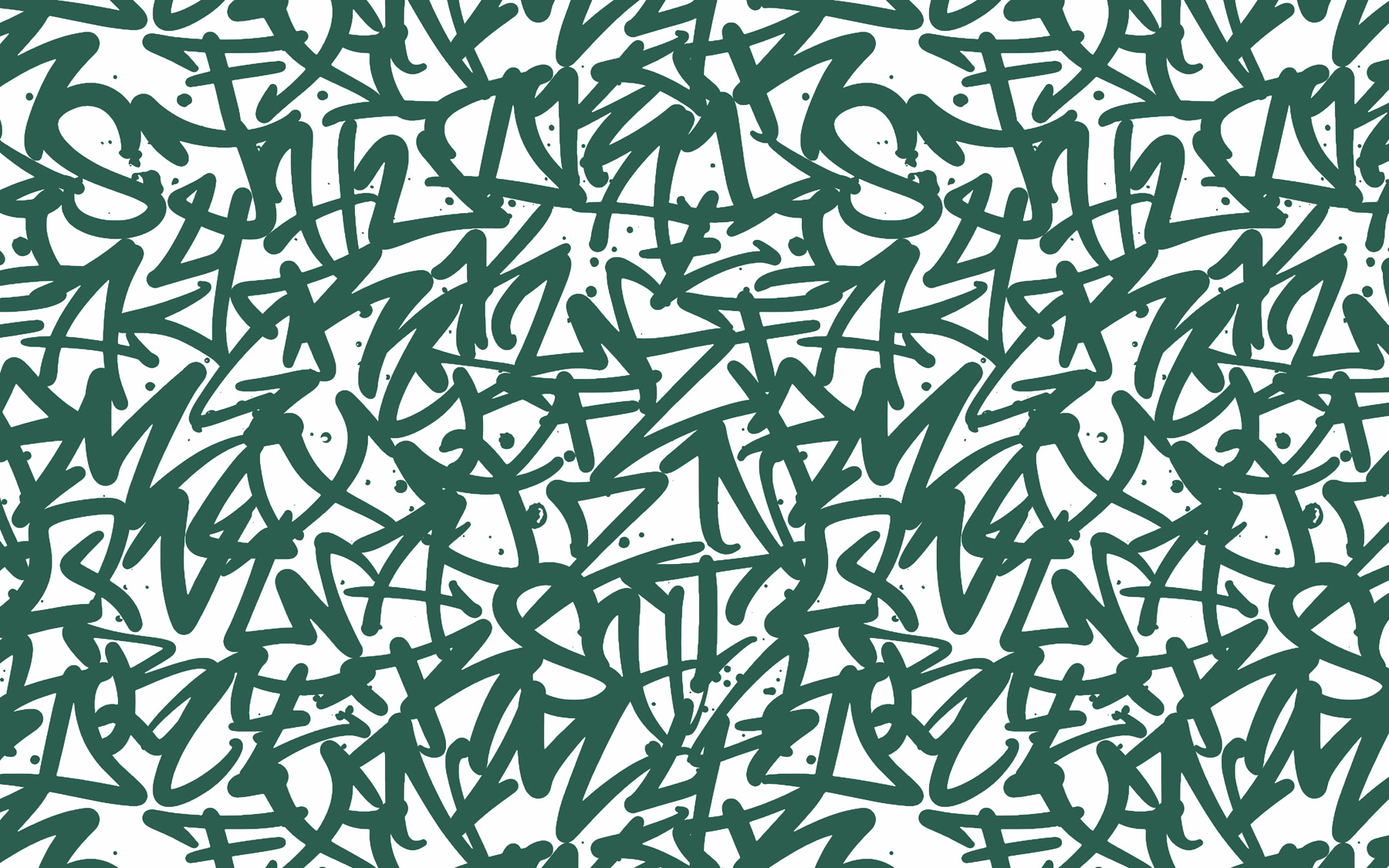 Pattern of green letters