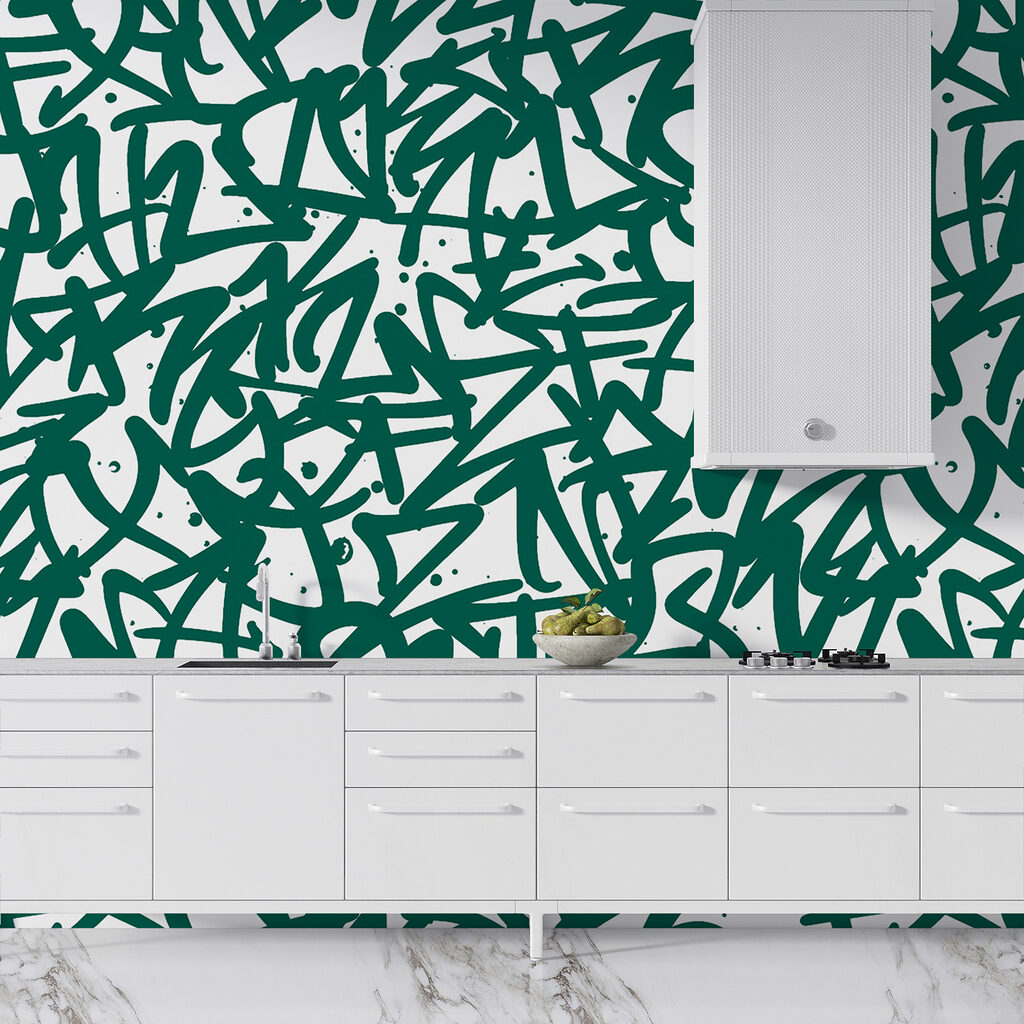 Pattern of green letters