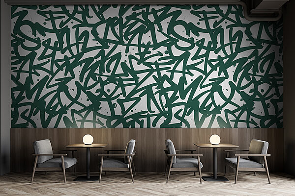 Pattern of green letters