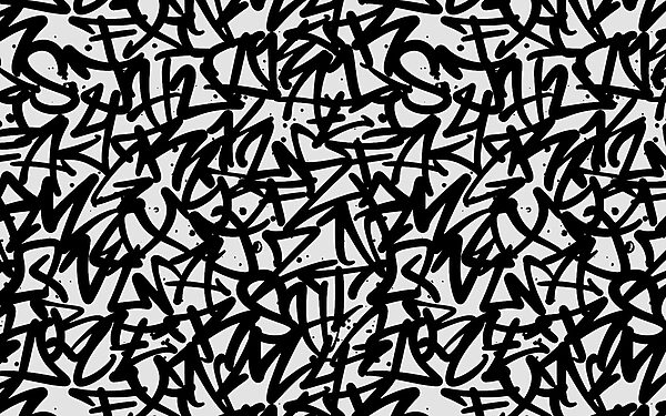 Black and white pattern with letters