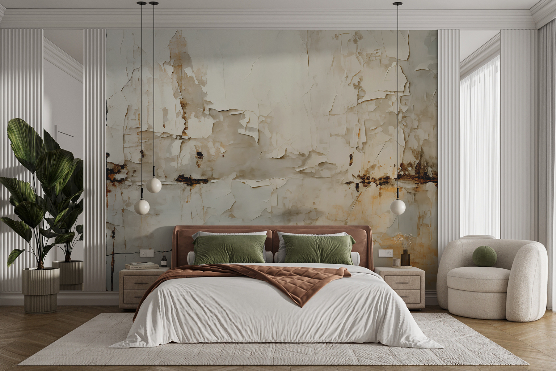 White wall with peeling paint White wall with peeling paint